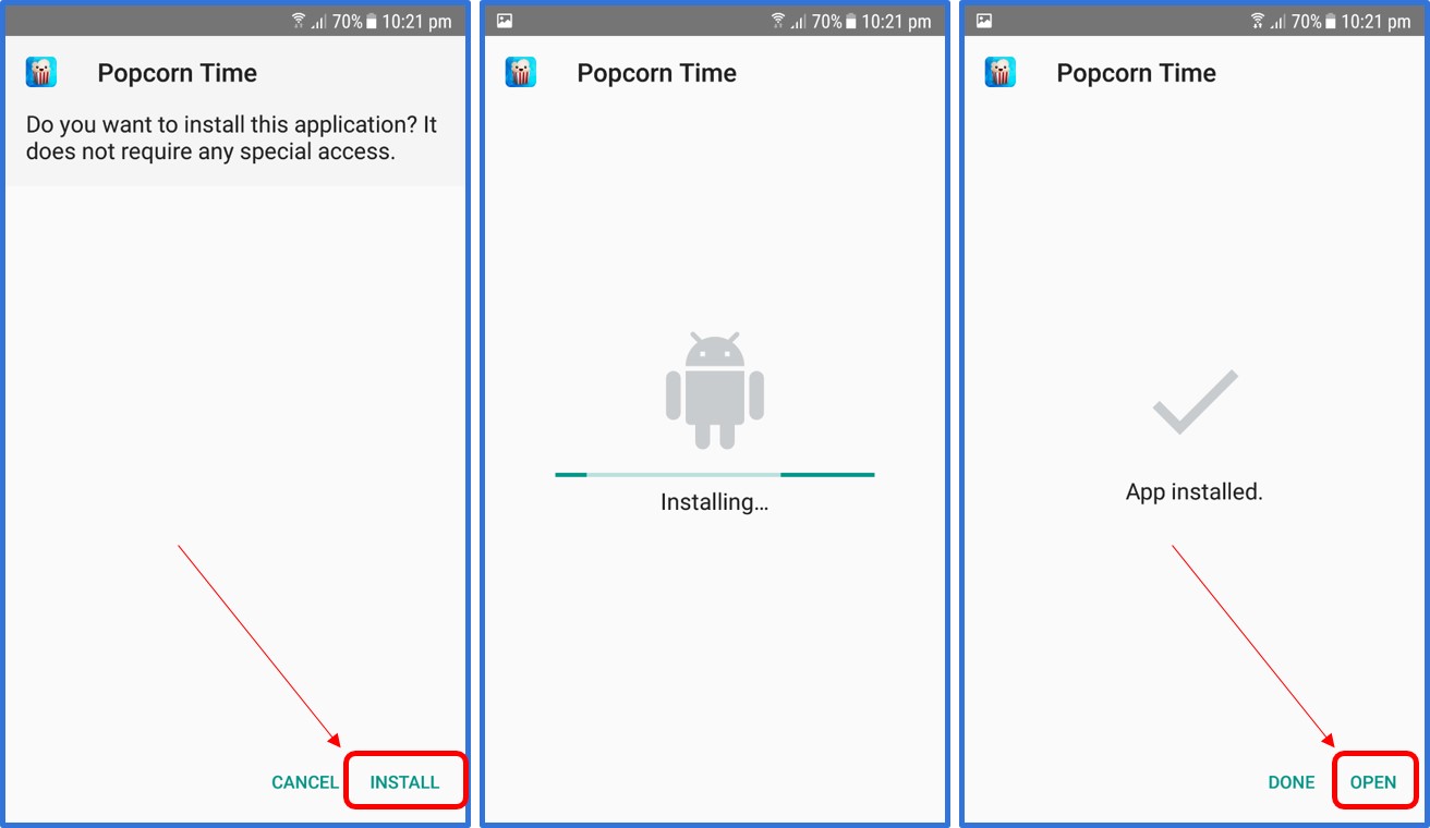 popcorn time apk install