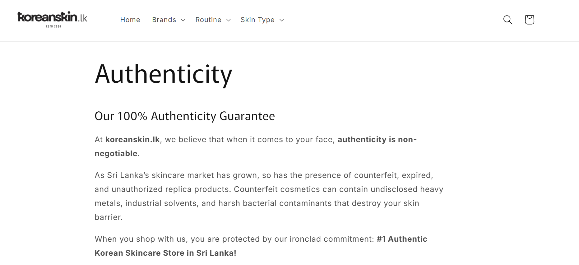 koreanskin.lk authenticity gurantee